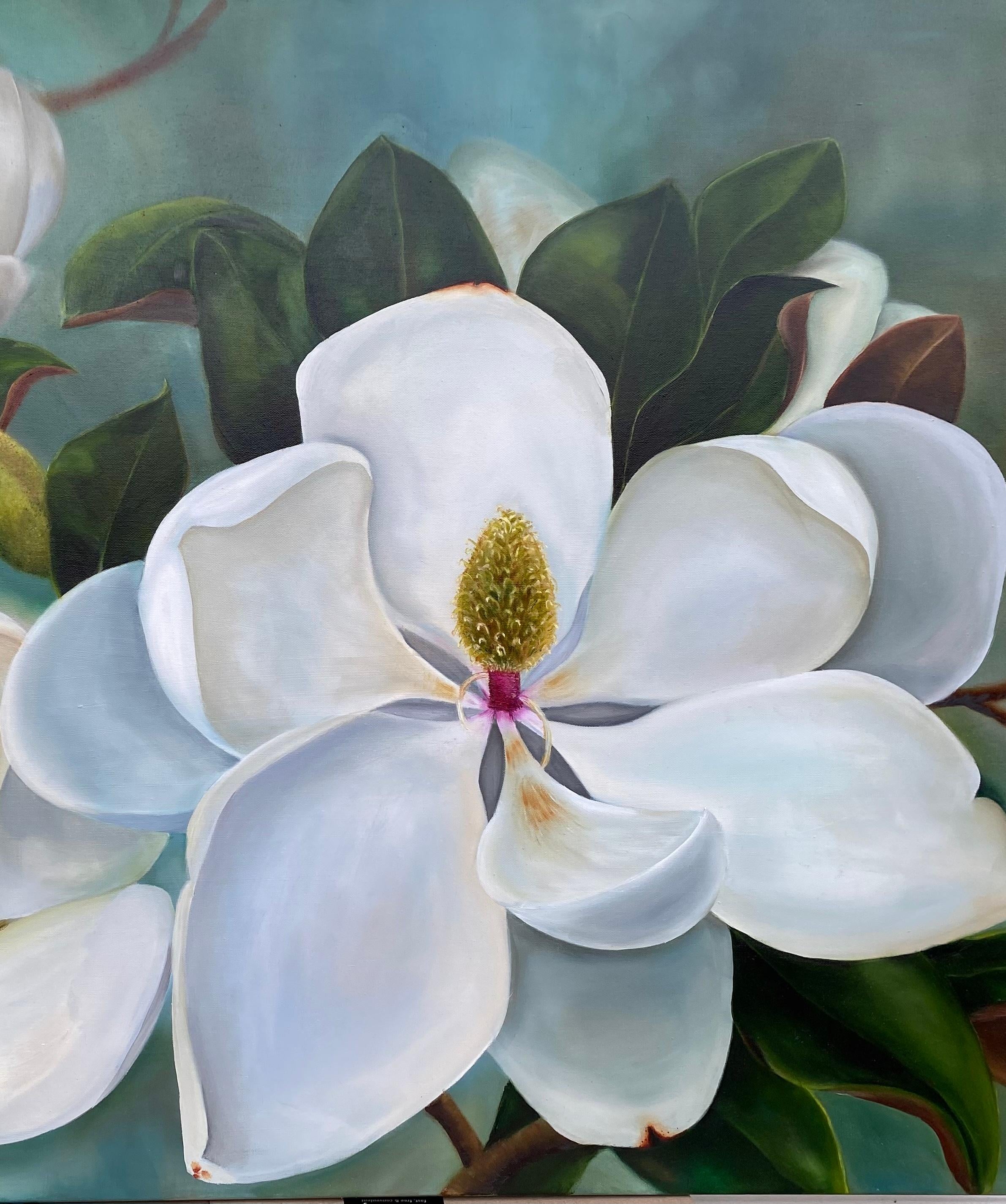 Aufgehende Magnolien  Öl auf Leinwand  Gallery Wrapped   Floral 36