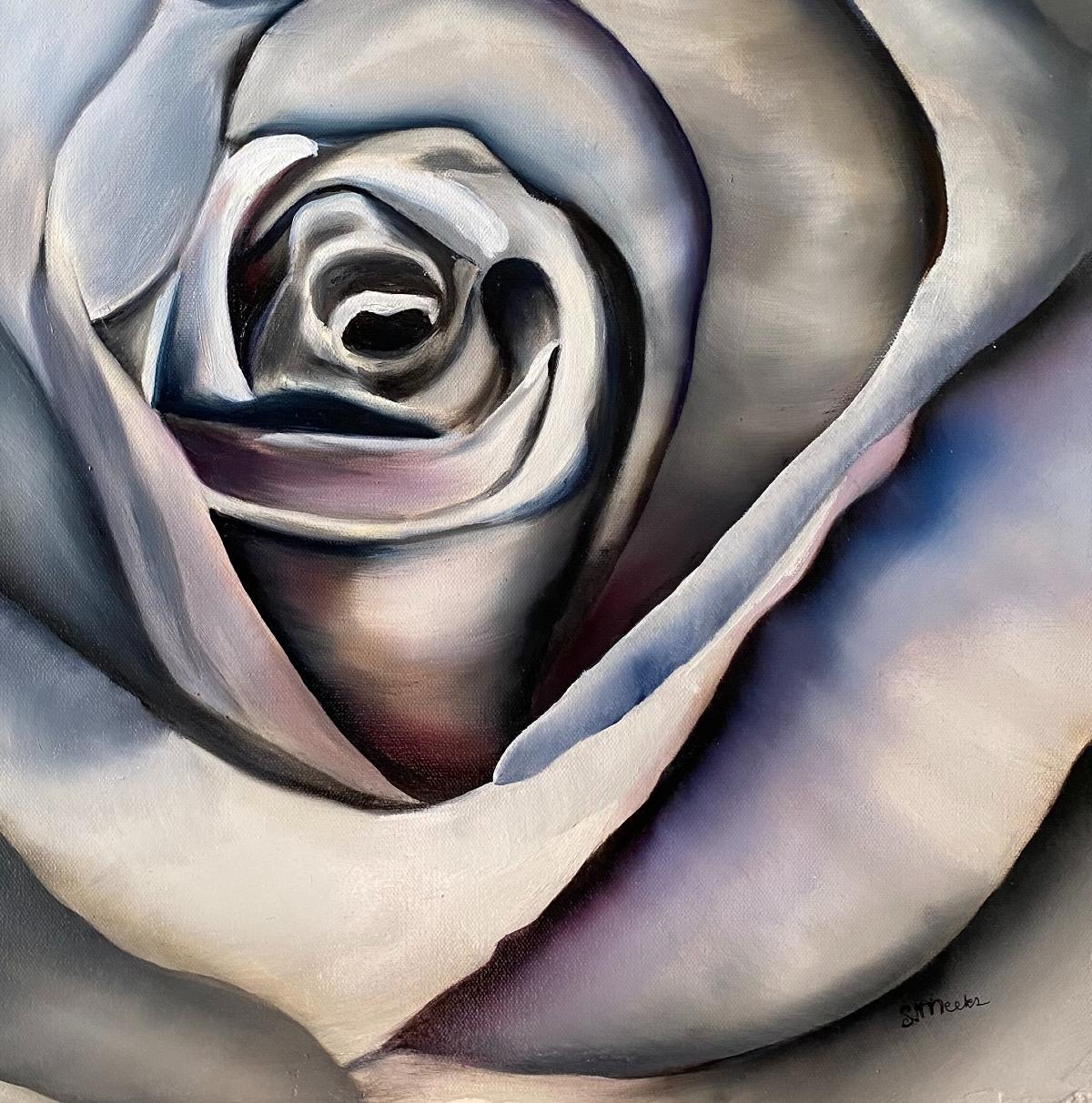 Roses Are Blue Realism Öl auf Leinwand gerahmt geblümt 20