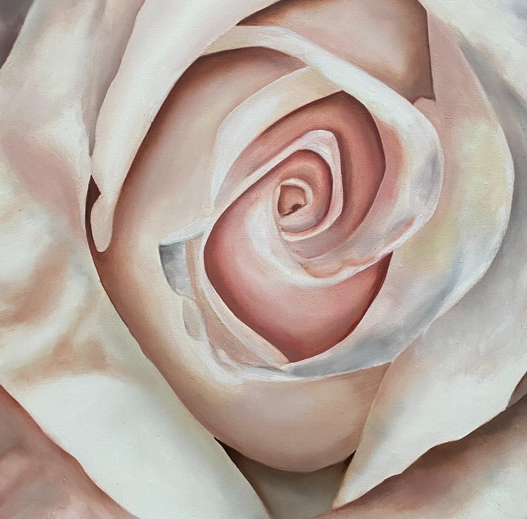 Texas-Weißrose  Realismus Öl auf Leinwand  Gallery Wrapped  Floral 20