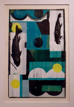 «Poisson», de Susan-Morrison Dyke; acrílico sobre papel enmarcado, 36" x 24", 2025