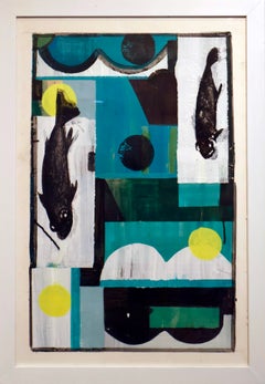 «Poisson», de Susan-Morrison Dyke; acrílico sobre papel enmarcado, 36" x 24", 2025