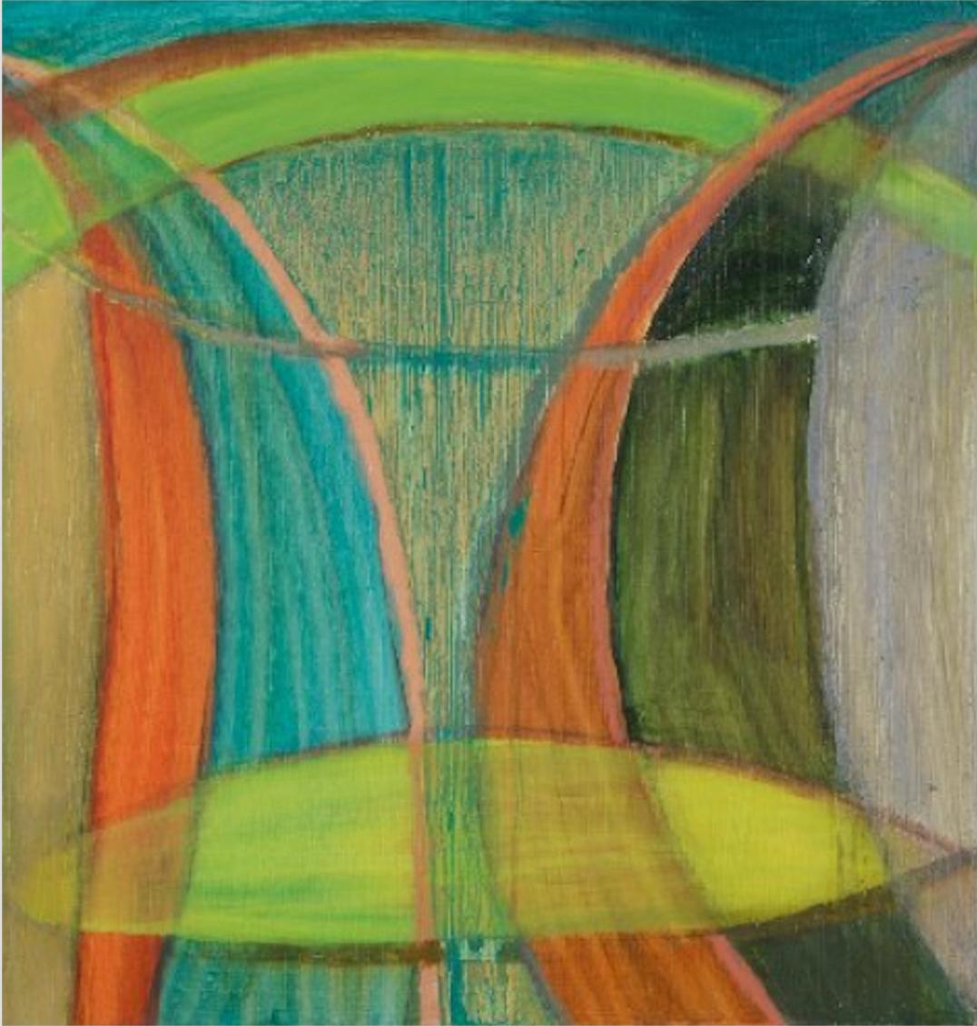 Susan Moss Abstract Painting - Homage to Color: Olive