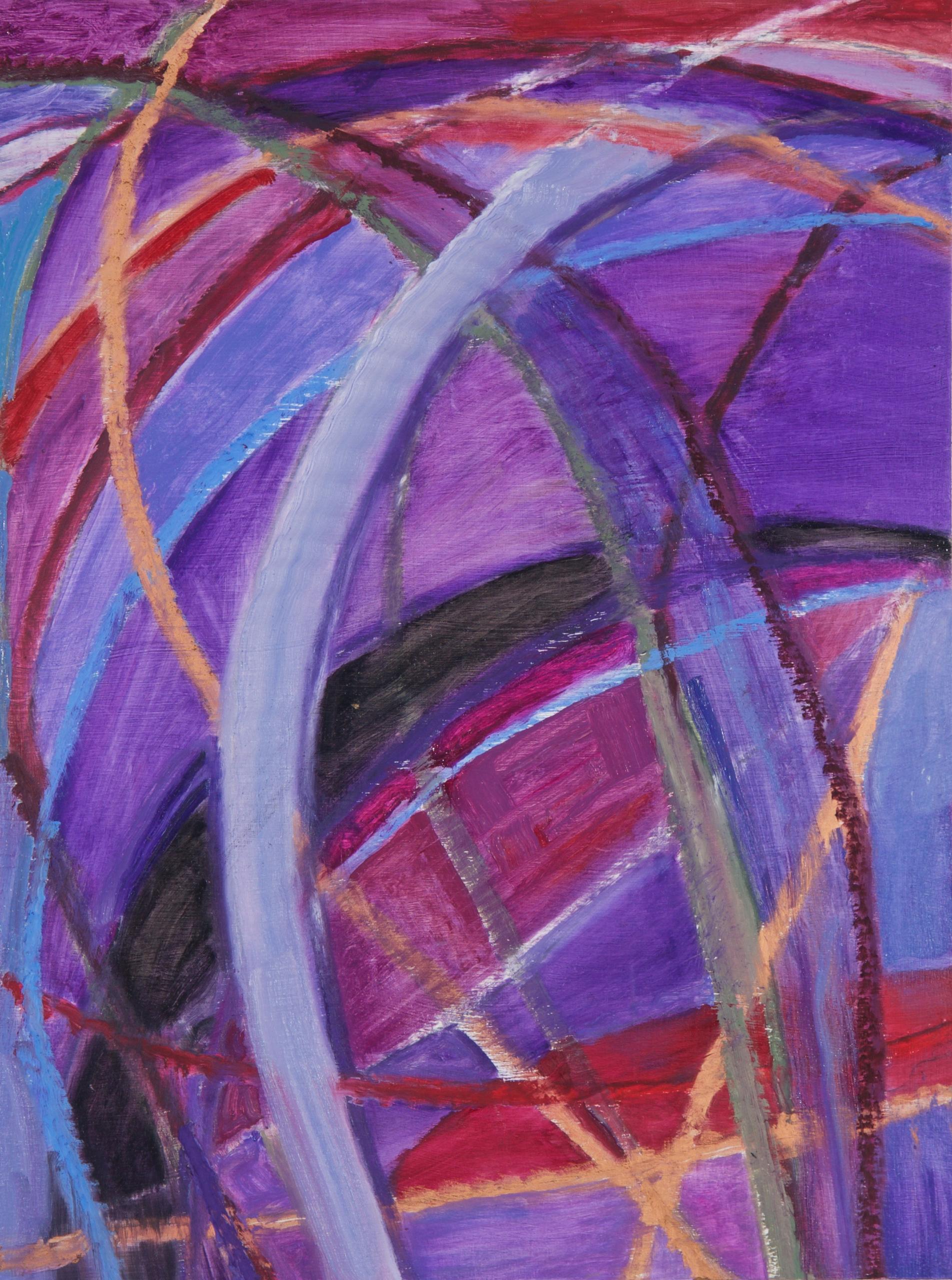 Susan Moss Abstract Painting - Homage to Color Purple