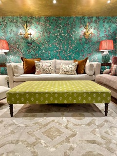 Susan Osbourne Bespoke Large Ottoman in C&C Milano Pienza Carciofino Linen