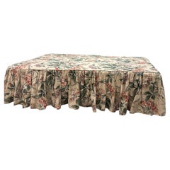 Susan Osbourne Bespoke Large Ottoman in Jean Monro Wood Block Linen