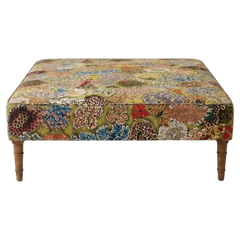Susan Osbourne  Ottoman in Pierre Frey Fabric, Available in Bespoke Dimensions