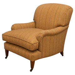 Susan Osbourne Single Gainsborough Armchair in Green Linen, Howard Style