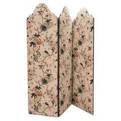 Susan Osbourne Studio 'Celadon' Upholstered Linen Chinoiserie Folding Screen