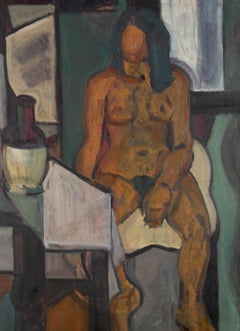 Susan Paine - 20th Century Oil, Seated Nude