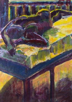 Susan Paine - Peinture à l'huile contemporaine, nu en violet
