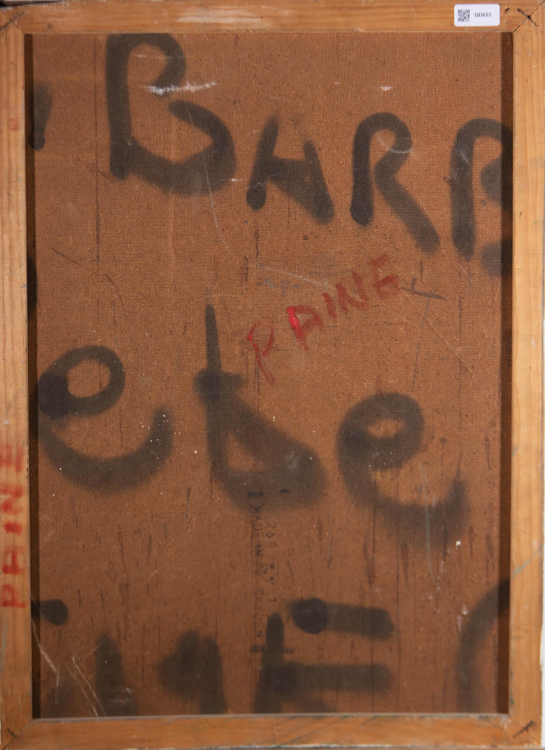 Susan Paine – signiertes Ölgemälde, Mitte des 20. Jahrhunderts, auf dem roten Stuhl im Angebot 3
