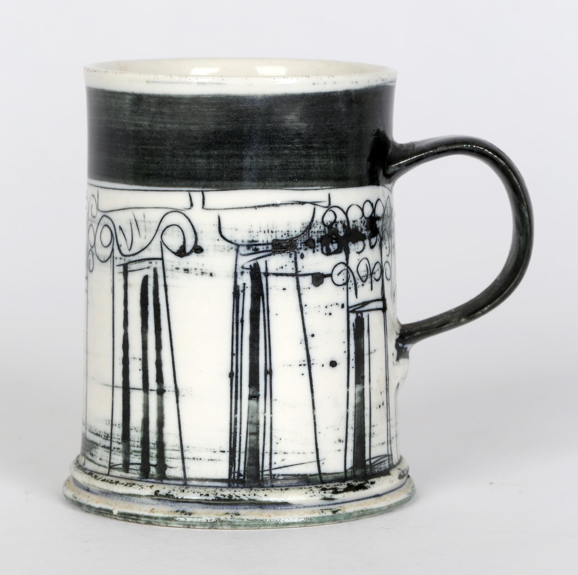 Hand-Crafted Susan Parkinson Studio Pottery Architectural Tankard For Sale