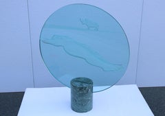 Escultura de mesa de vidrio y mármol Susan Pelish