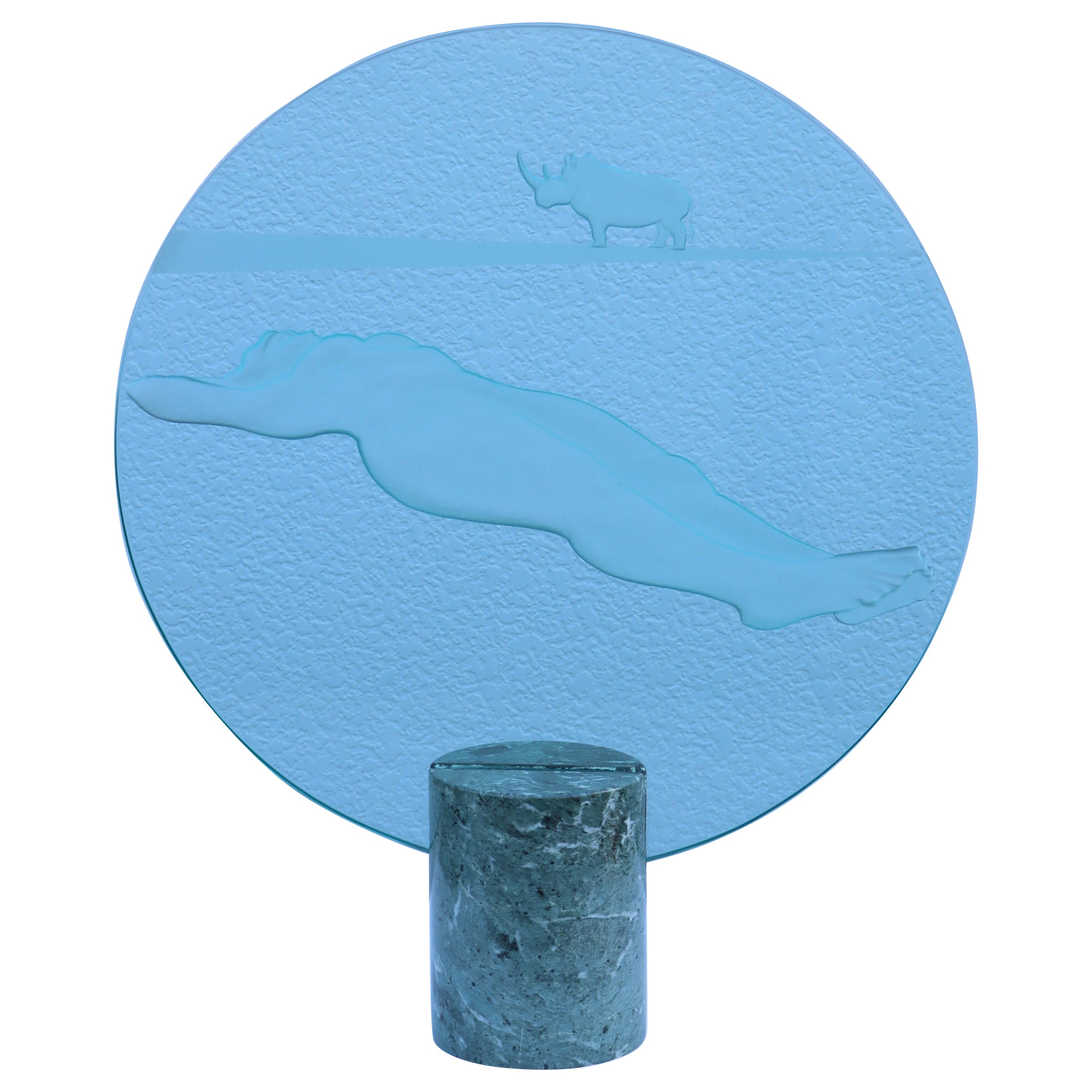 Susan Pelish Glass and Marble Table Sculpture For Sale