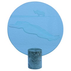 Susan Pelish - Sculpture de table en verre et marbre