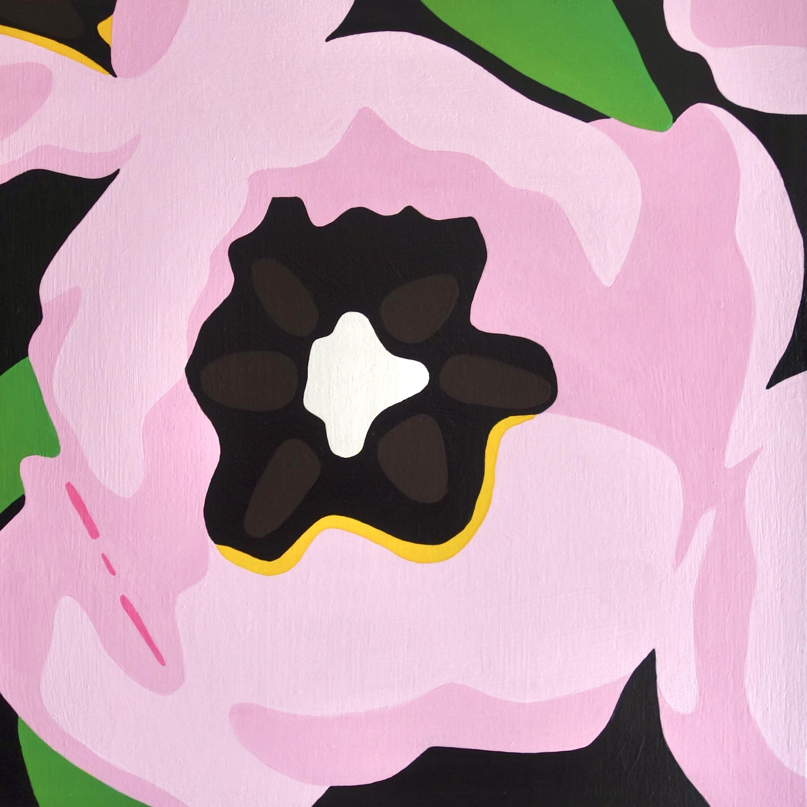 Tulipanes rosas, Pintura, Acrílico sobre panel de madera - Painting de Susan Porter