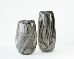Ether Series Grouping of Grey - contemporary, blown glass vessels
