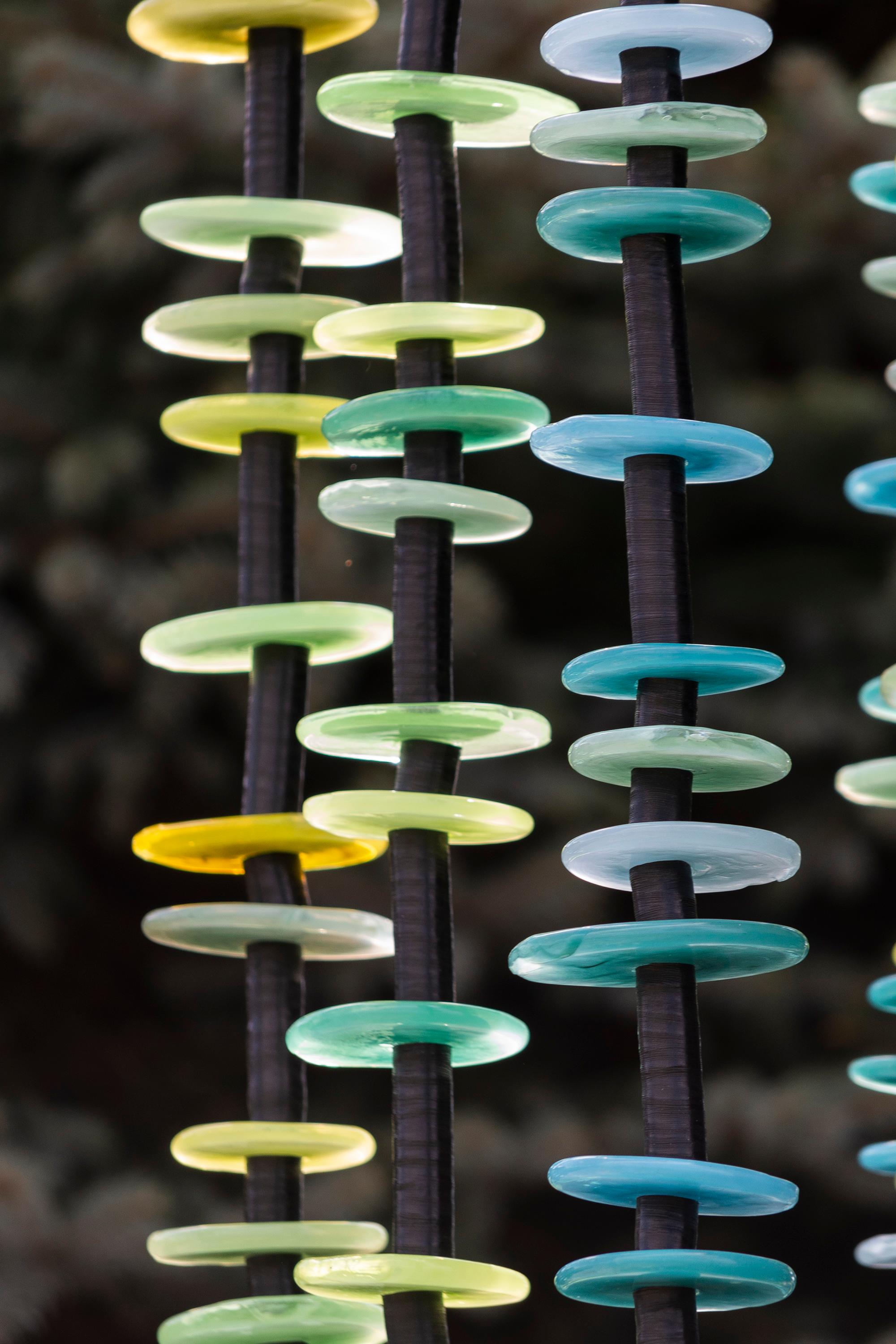 Waiting for Spring - contemporary, hand-blown glass and steel outdoor sculpture - Contemporary Sculpture by Susan Rankin