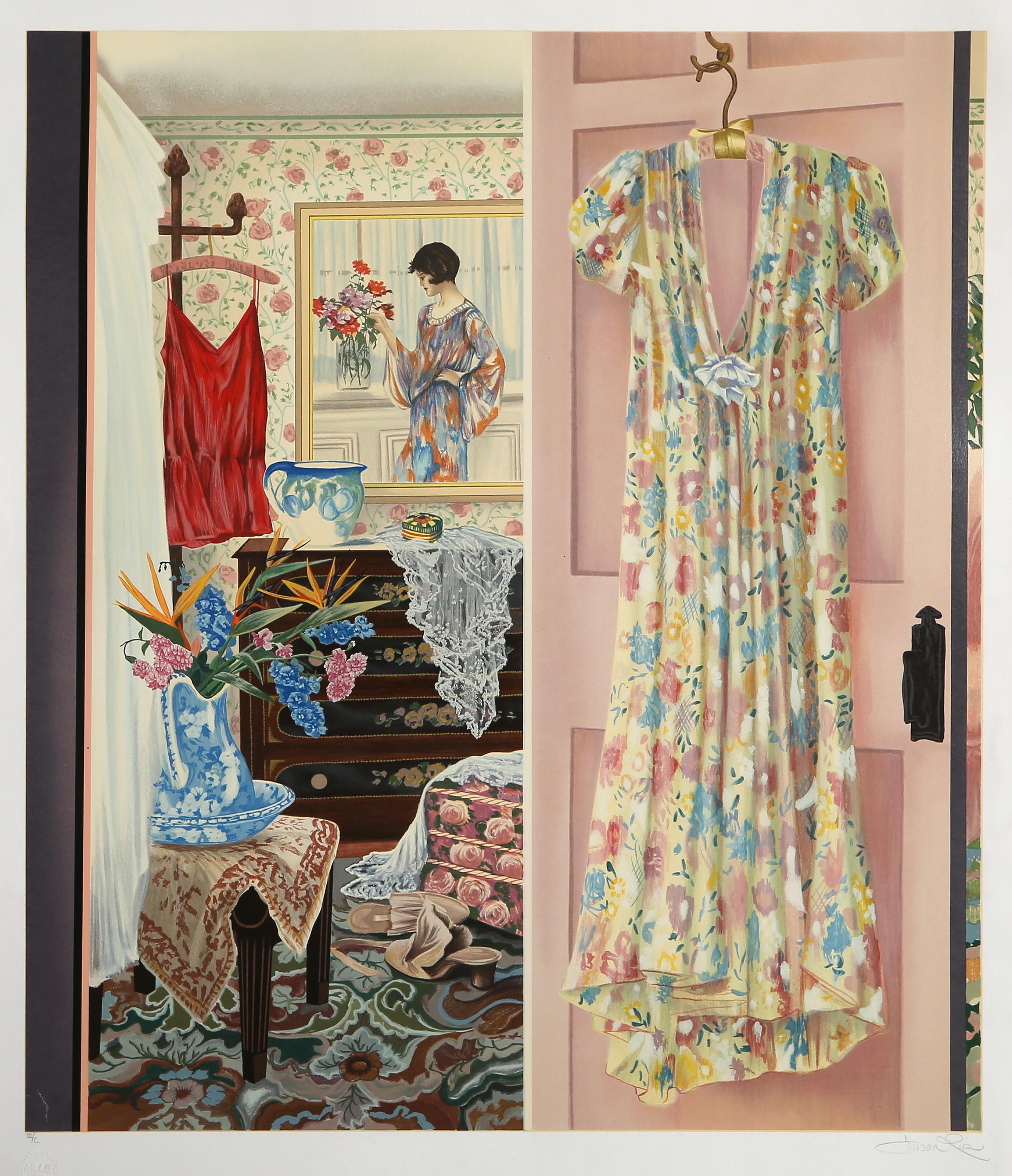 Susan Rios, American - Inner World, Year:  1990, Medium:  Screenprint, signed and numbered in pencil, Edition:  III/C, Image Size:  32.5 x 28.5 inches, Size:  37.5 x 32.5 in. (95.25 x 82.55 cm), Publisher:  Marin Lawrence Limited Editions