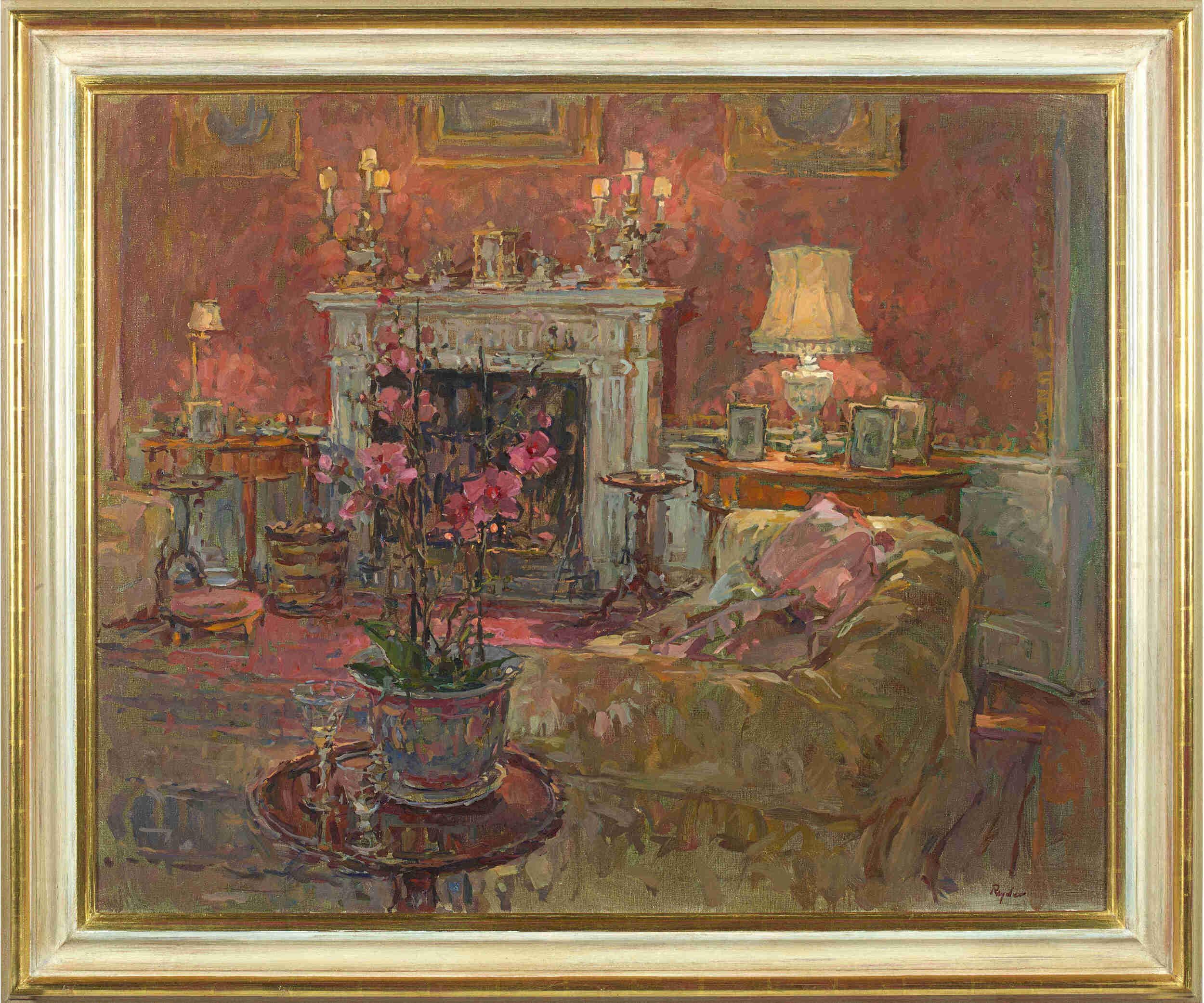 Susan Ryder Still-Life Painting - Morning Room with Orchid
