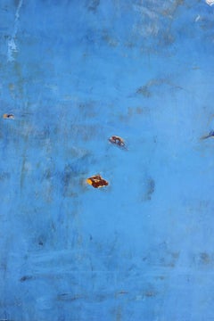 “Perfect Impartiality” Blue and Yellow Toned Longitudinal Color Field Abstract