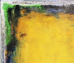 “The Upward Road” Yellow Toned Longitudinal Color Field Abstract Painting