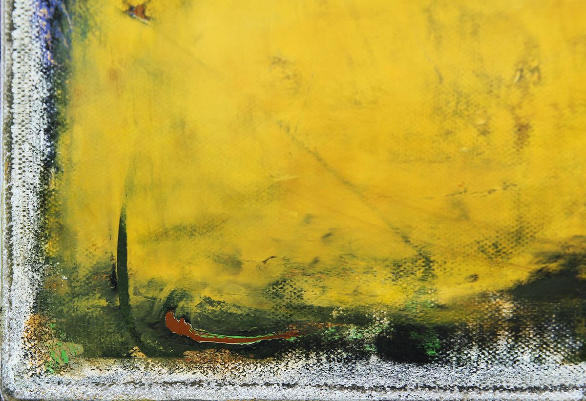 “The Upward Road” Yellow Toned Longitudinal Color Field Abstract Painting 2