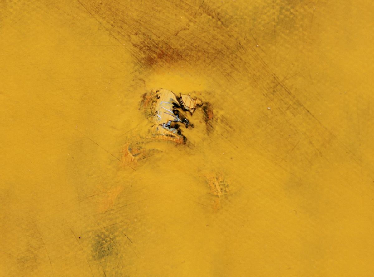 “The Upward Road” Yellow Toned Longitudinal Color Field Abstract Painting 4