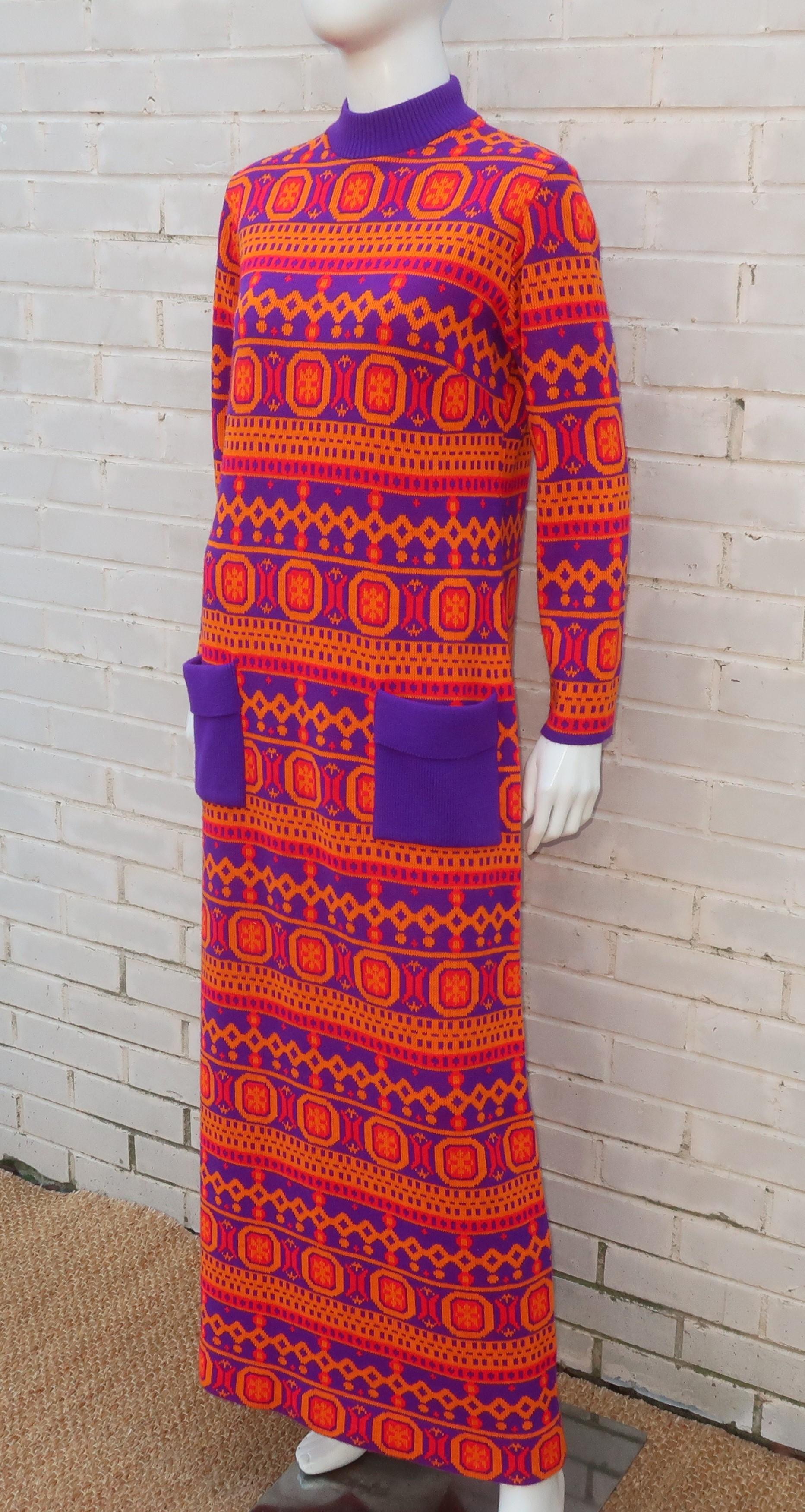 Susan Small English Mod Maxi Sweater Dress, 1970's 4