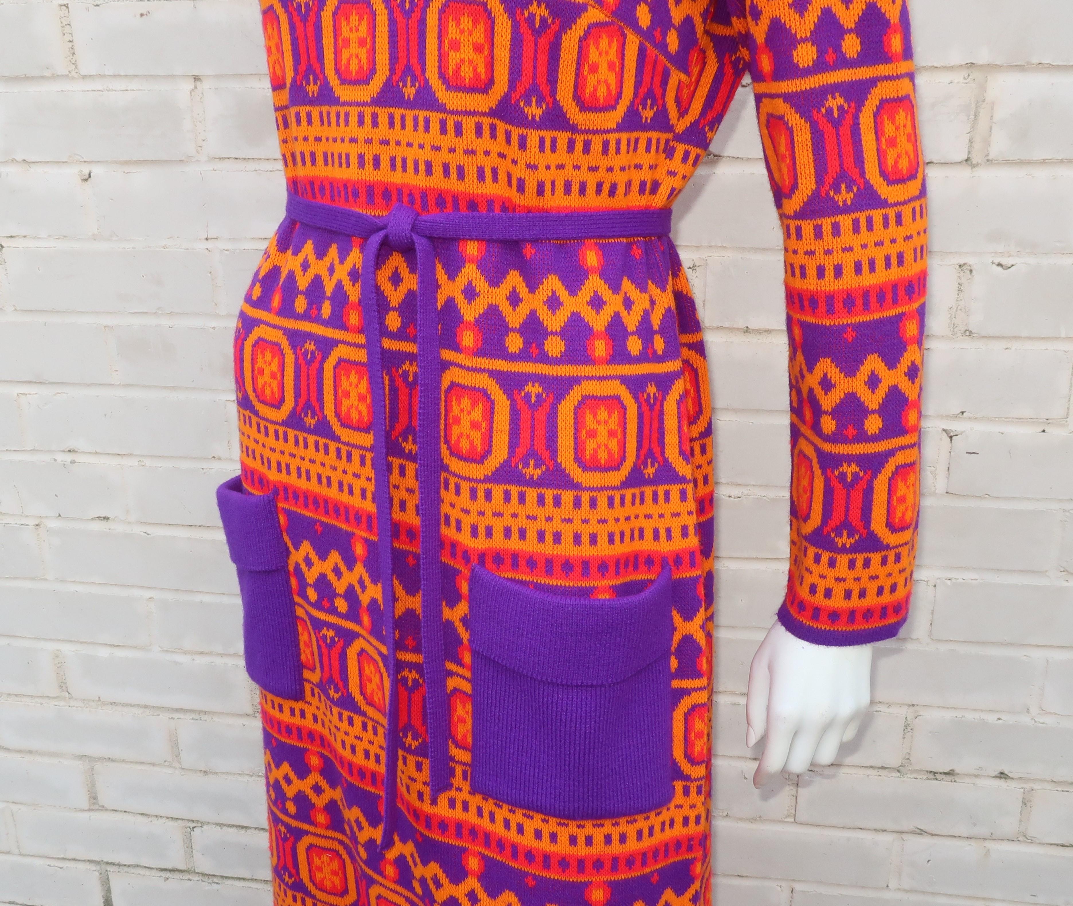 Susan Small English Mod Maxi Sweater Dress, 1970's In Good Condition In Atlanta, GA