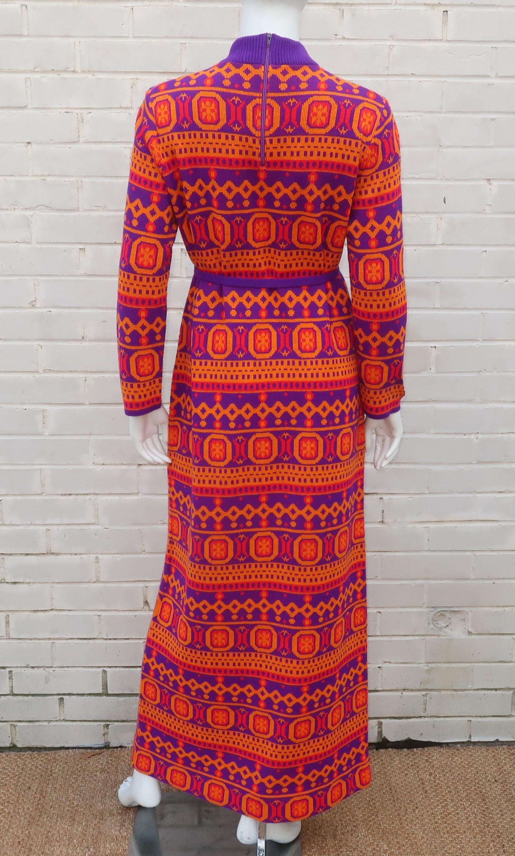 Women's Susan Small English Mod Maxi Sweater Dress, 1970's