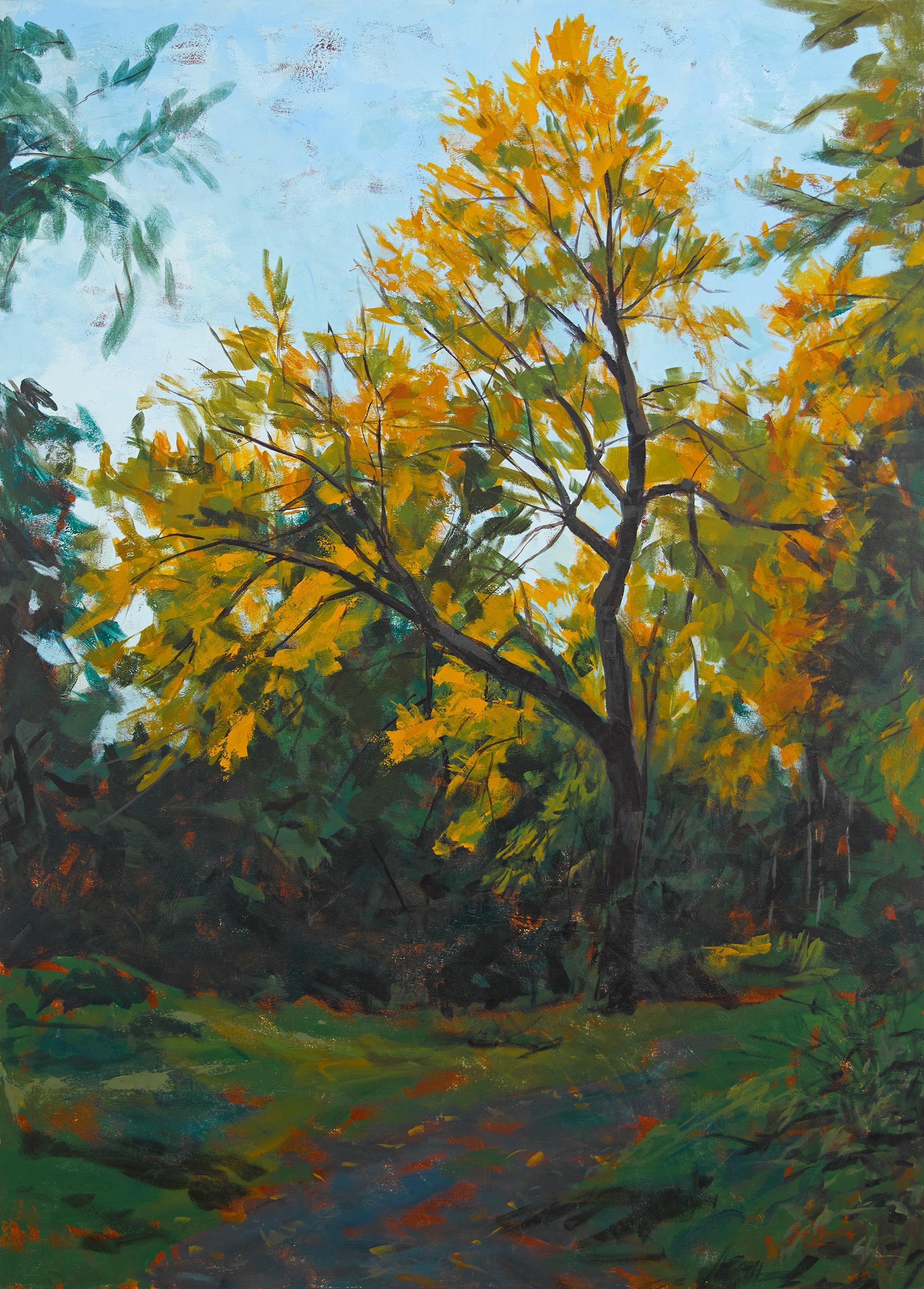 Landscape Painting Susan Stillman - Corots arbres de couronne