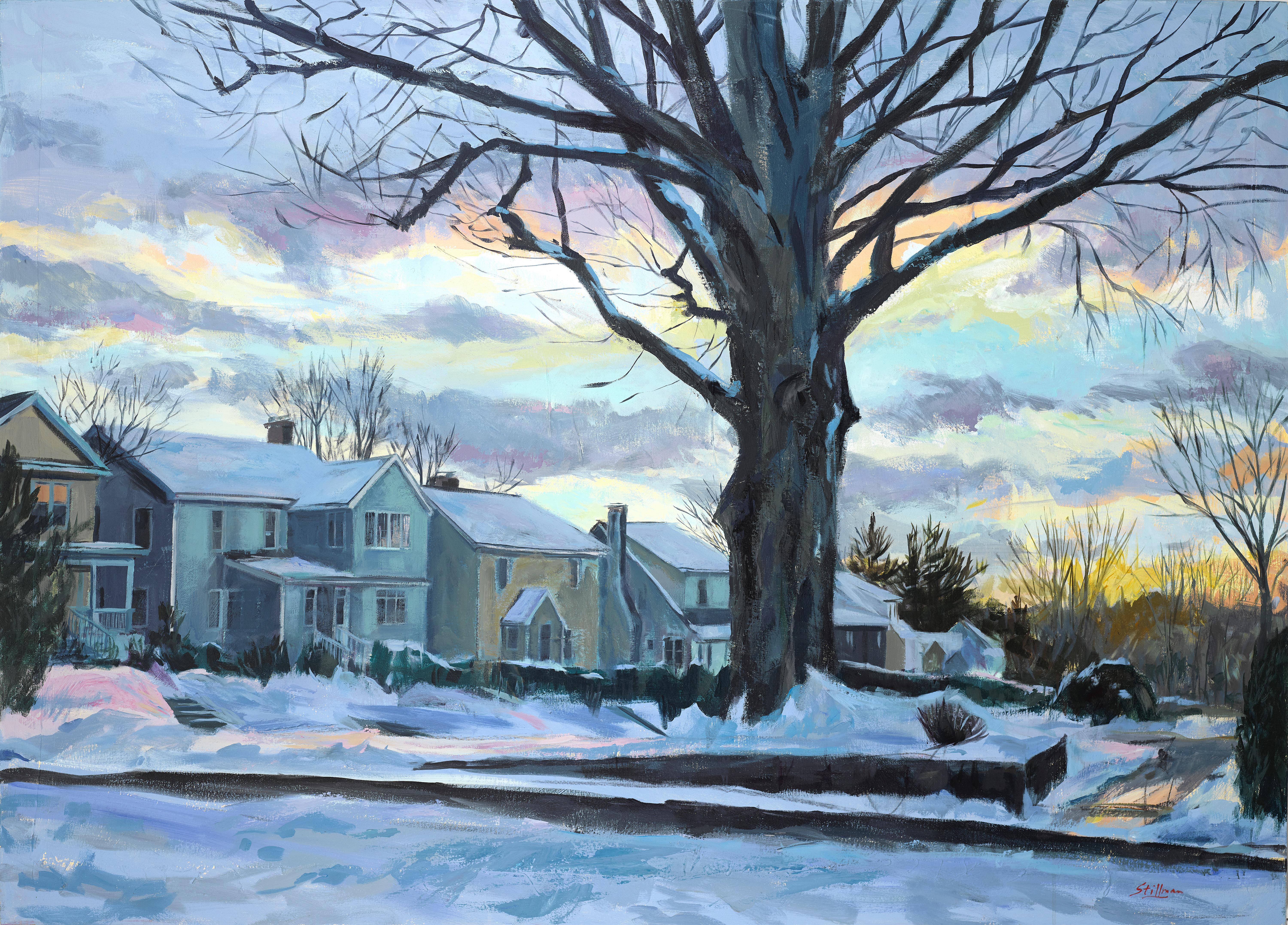 Susan Stillman Landscape Painting - Sunset Snow
