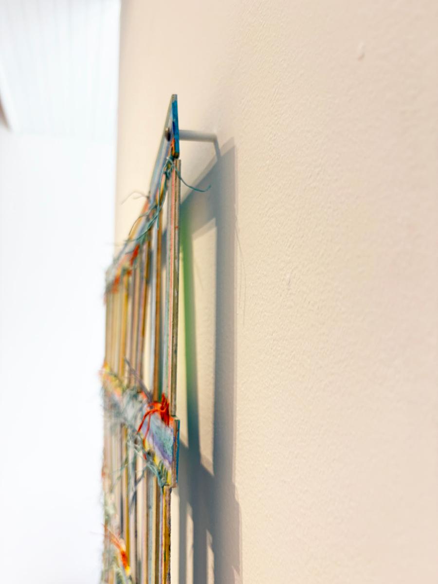 Mnemonic Rhythm (Bright, Multicolored Textile Inspired Abstract Wall Sculpture) For Sale 2
