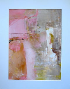 Rosa Mond, Gemälde, Acryl auf Papier