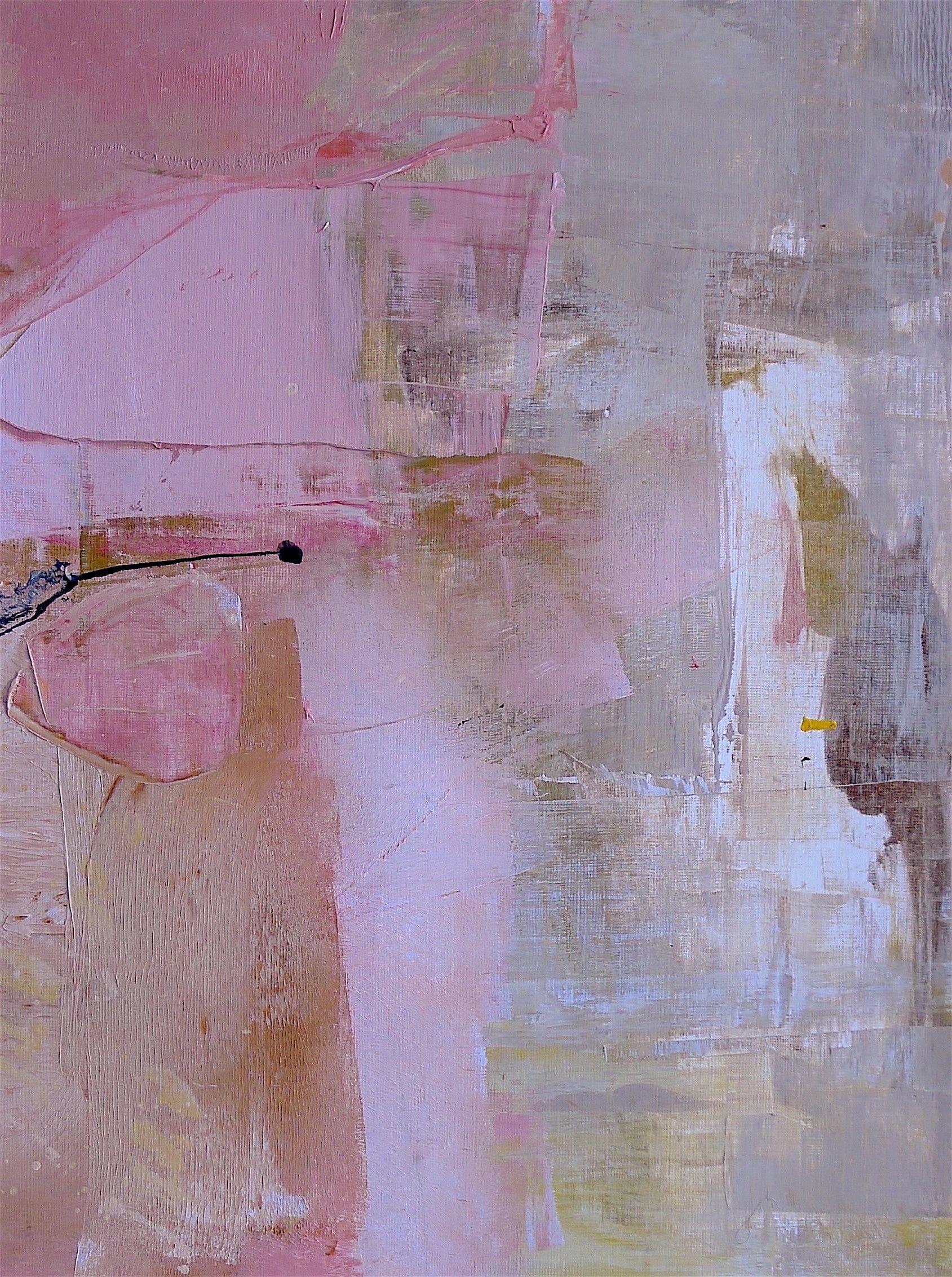 Abstract Painting de Susan Ulrich - Luna rosa, Pintura, Acrílico sobre papel