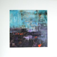 Purple Sunset, Painting, Acrylic on Paper