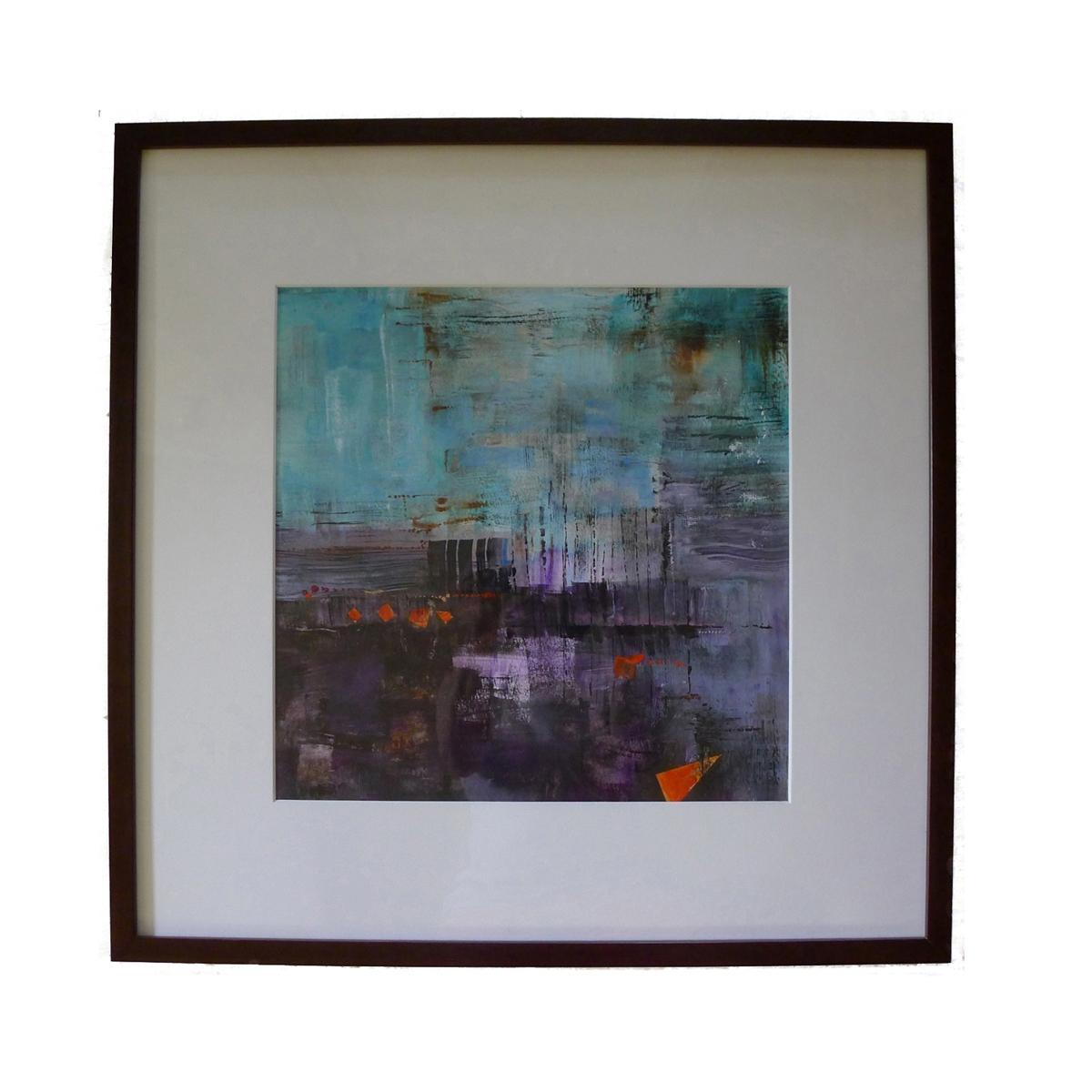 Atardecer púrpura, Pintura, Acrílico sobre papel - Painting Abstracto de Susan Ulrich