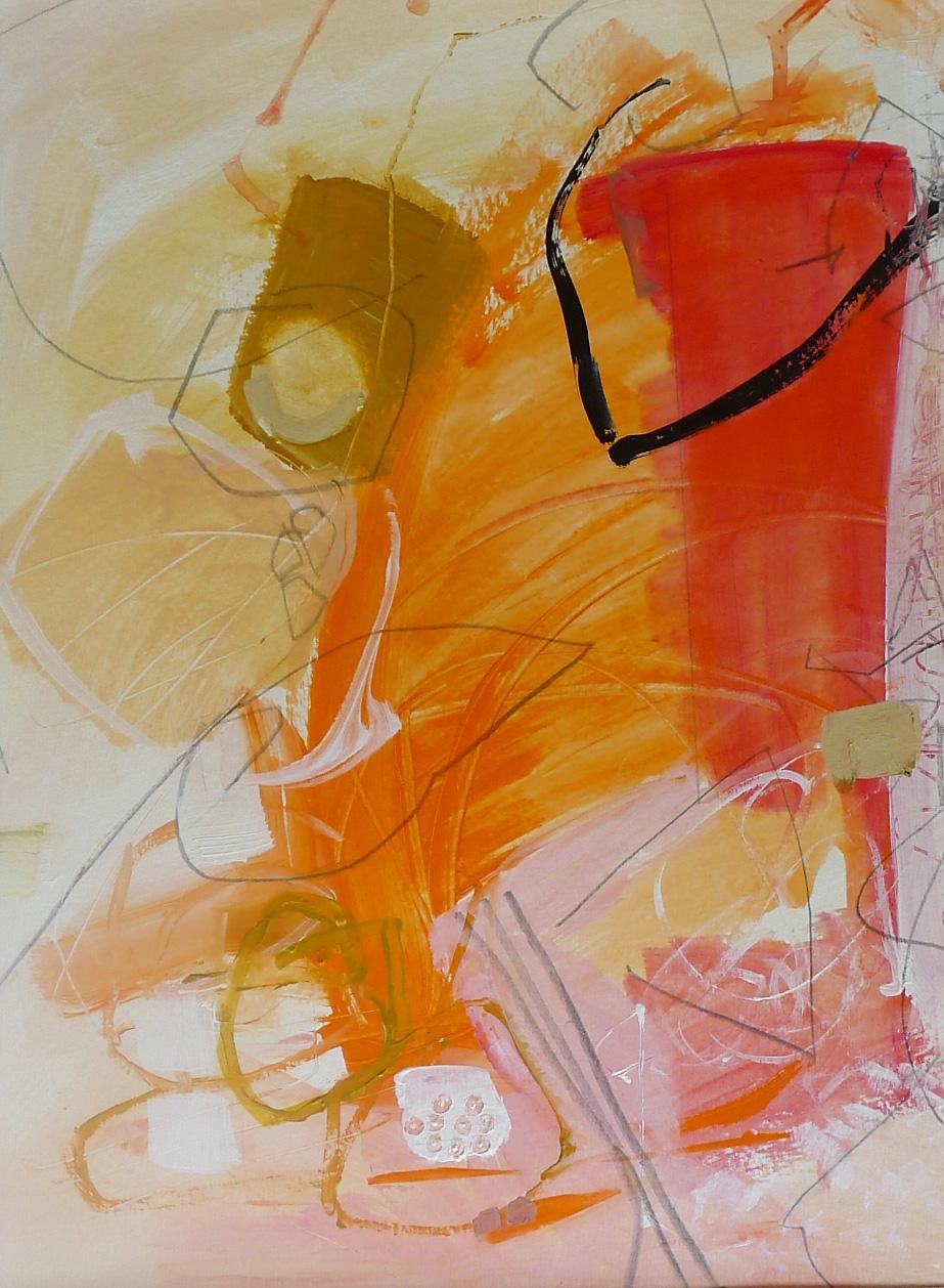 Susan Ulrich Abstract Painting - Soft Fall, Painting, Acrylic on Paper
