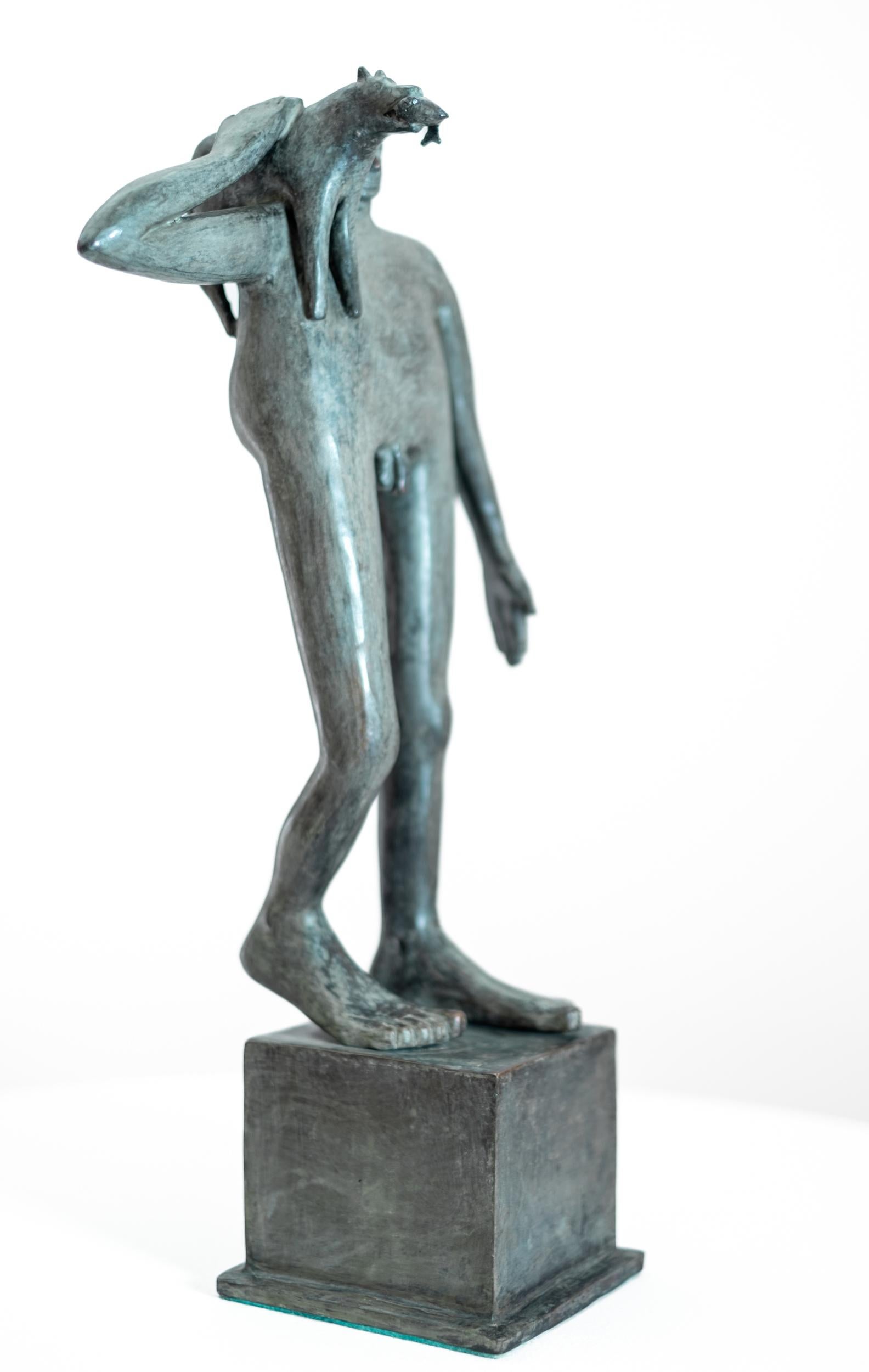 Fetch - escultura contemporánea, figurativa, de bronce, de sobremesa para interiores - Sculpture Contemporáneo de Susan Valyi