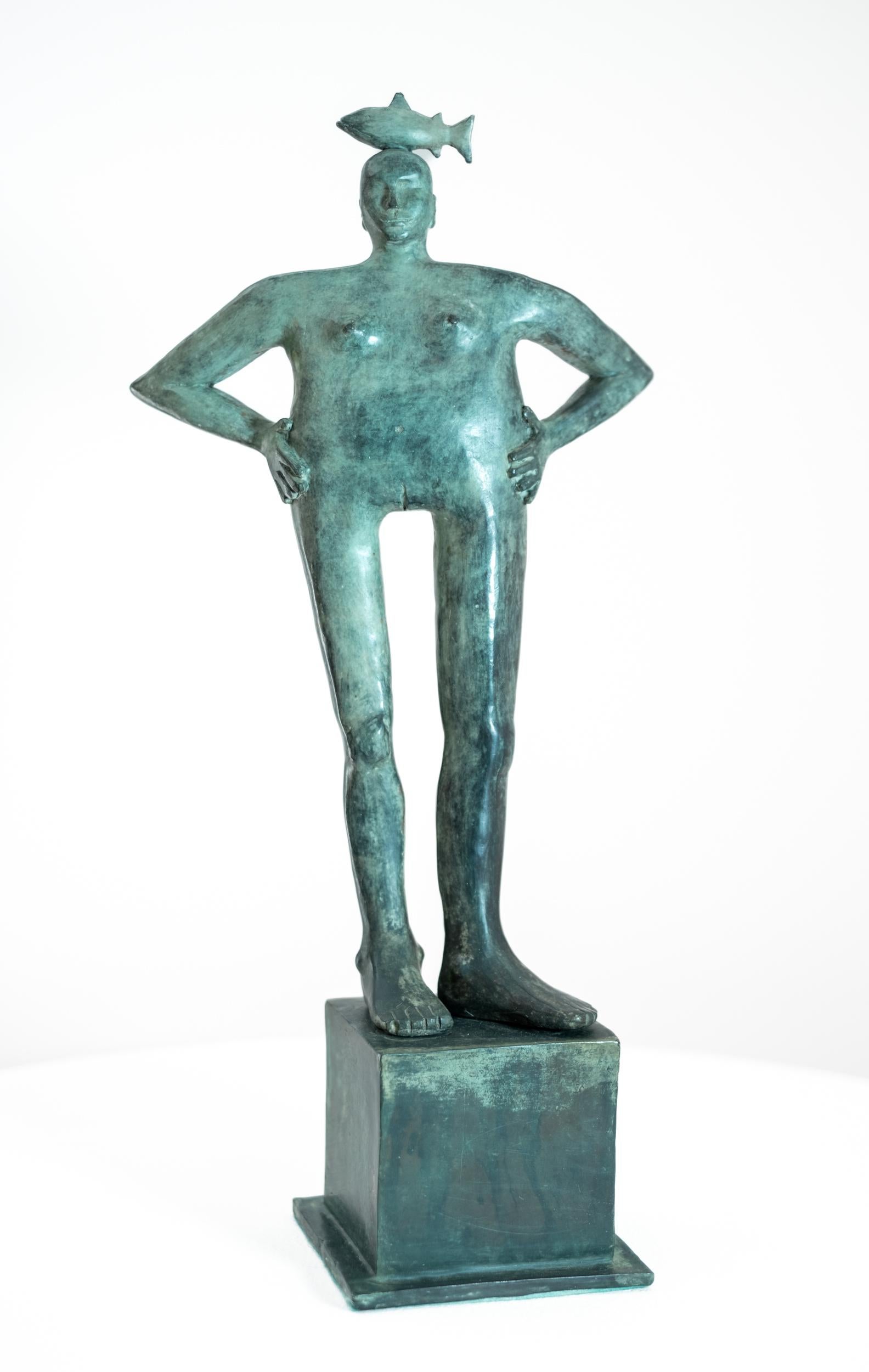 Figurative Sculpture di Susan Valyi - Perch - scultura contemporanea, figurativa, in bronzo, da tavolo per interni