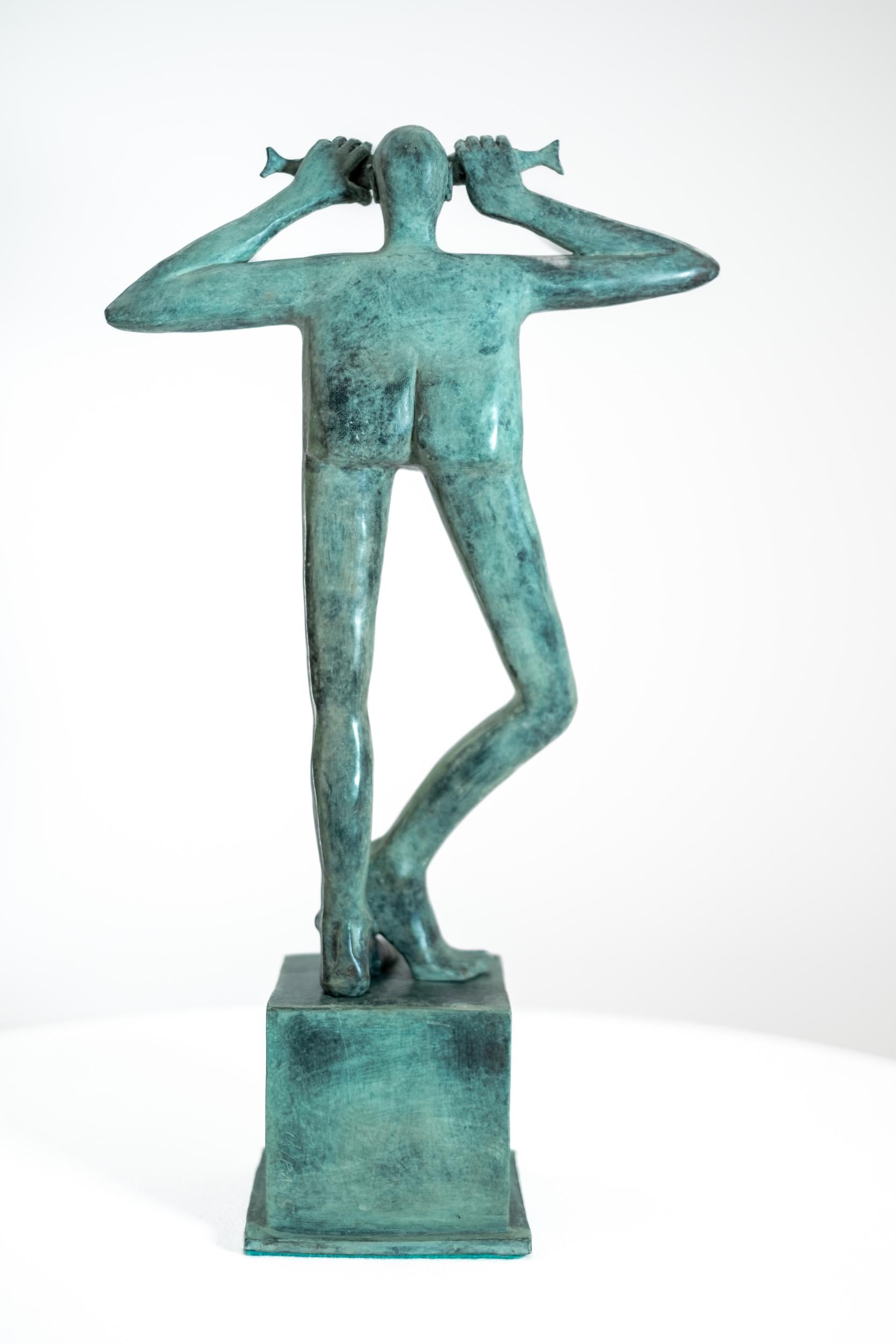 Quítame las escamas de los ojos - escultura contemporánea, figurativa, de bronce - Sculpture Contemporáneo de Susan Valyi