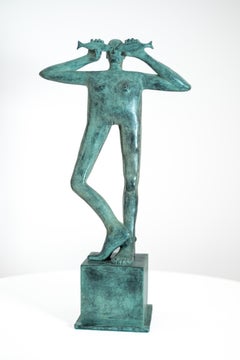 Take the Scales From my Eyes - scultura contemporanea, figurativa, in bronzo