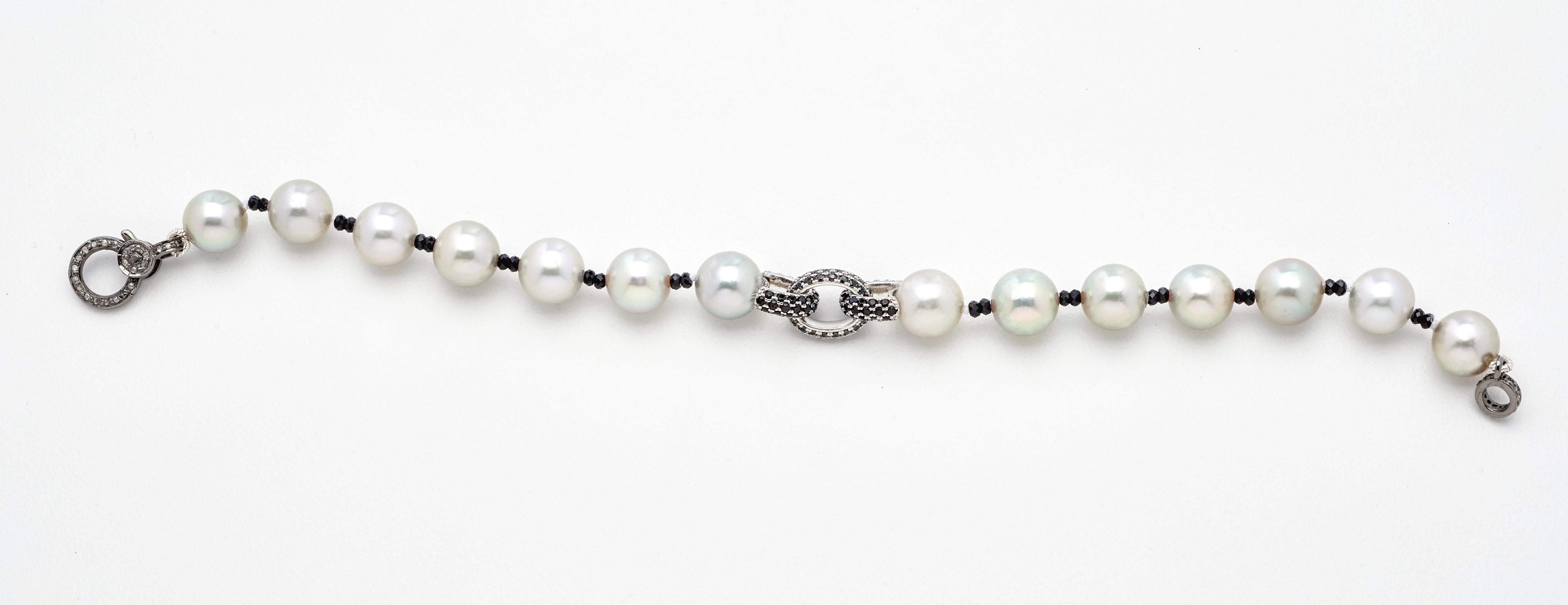 Women's Susan VanGilder Akoya Pearl & Sterling Silver Sapphire Bracelet