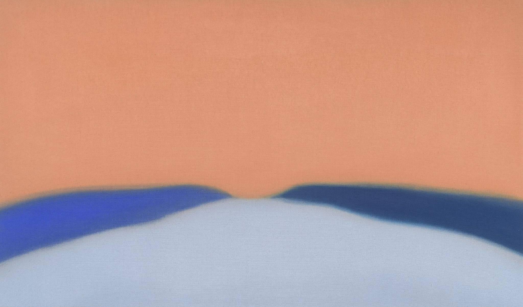 Susan Vecsey Abstract Painting - Untitled (Hot Orange/Blue)