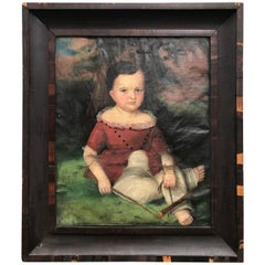 Susan Walters Folk Art Painting of a Young Boy