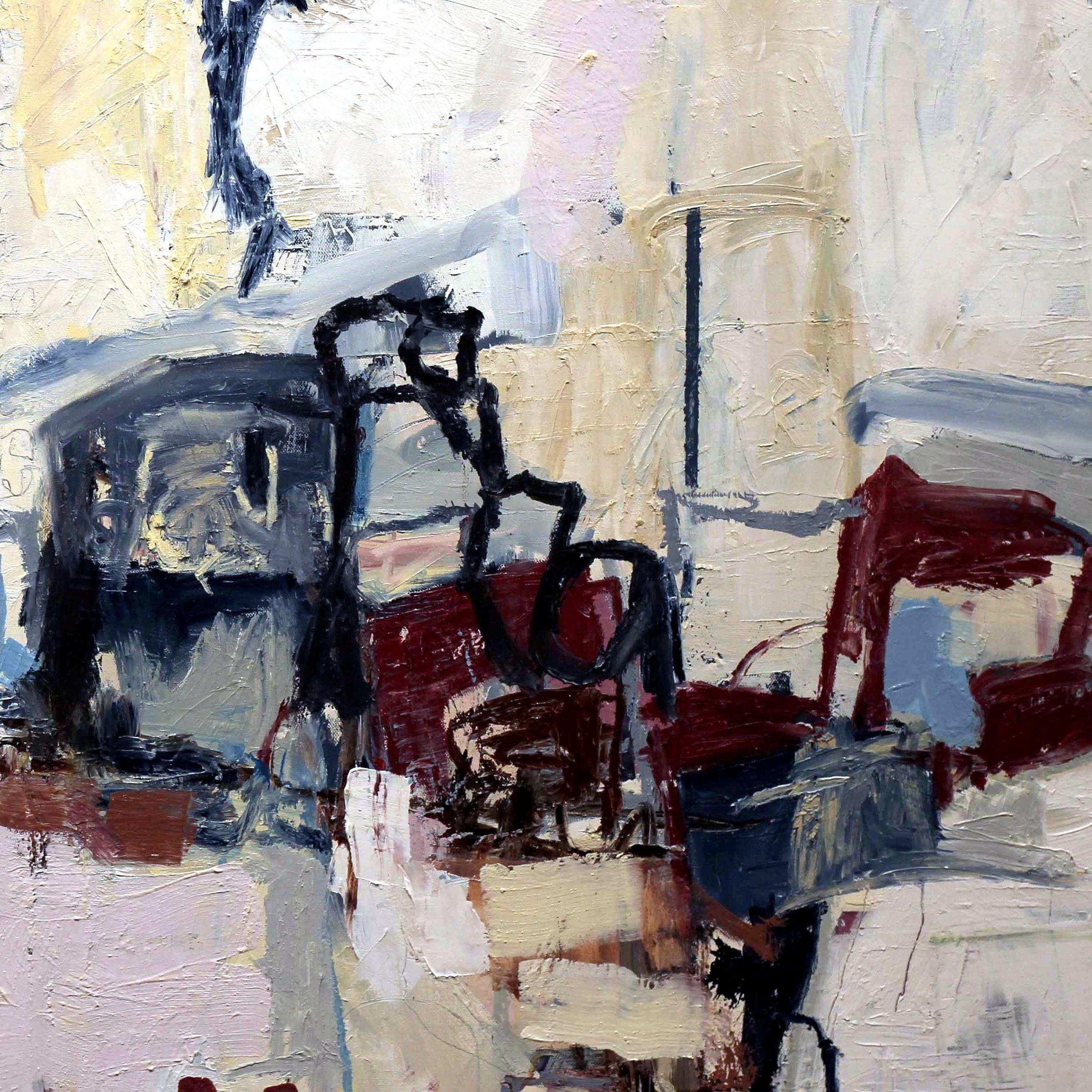Cornovaglia - Pittura ad olio originale astratta e texturizzata di stile Boho - Painting Espressionismo astratto di Susan Washington