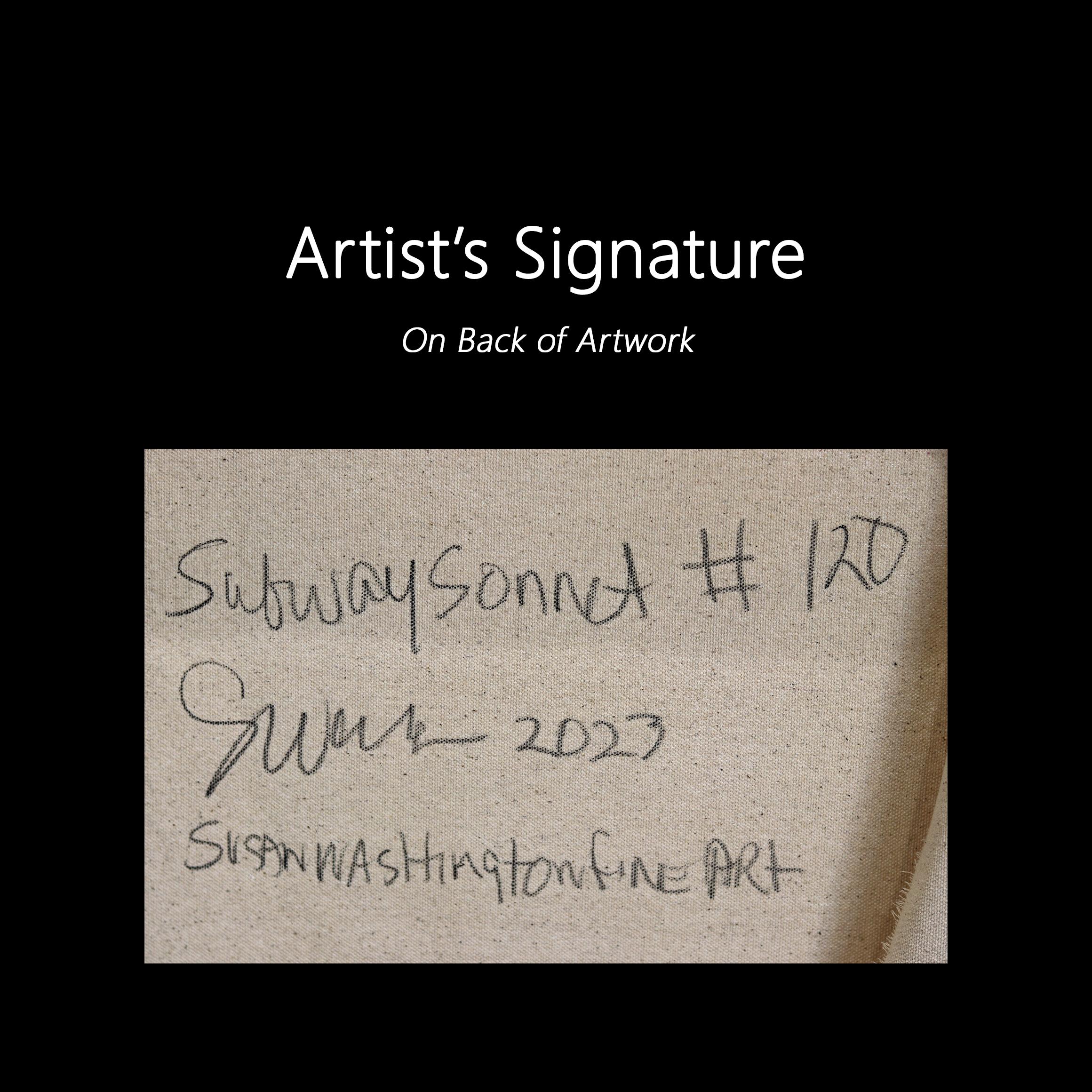 Subway Sonnet 120 - Peinture technique mixte expressionniste abstraite neutre et douce en vente 6