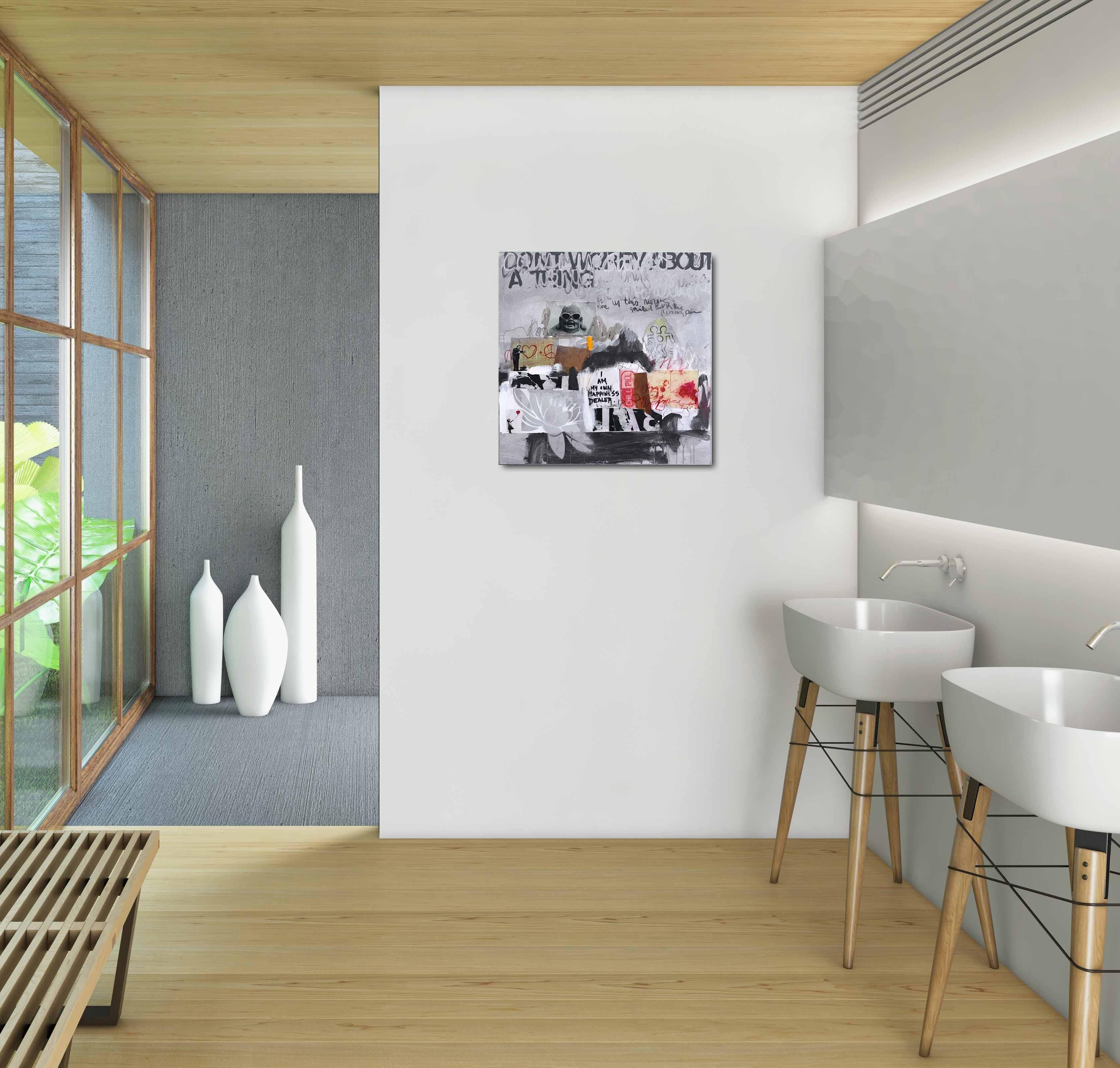Sonetto della metropolitana #135  Every Little Thing - Arte di strada a tecnica mista - Mixed Media Art Espressionismo astratto di Susan Washington