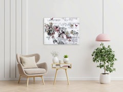 Subway Sonnet #144 - Expressionnisme abstrait et technique mixte poétique, œuvre d'art florale